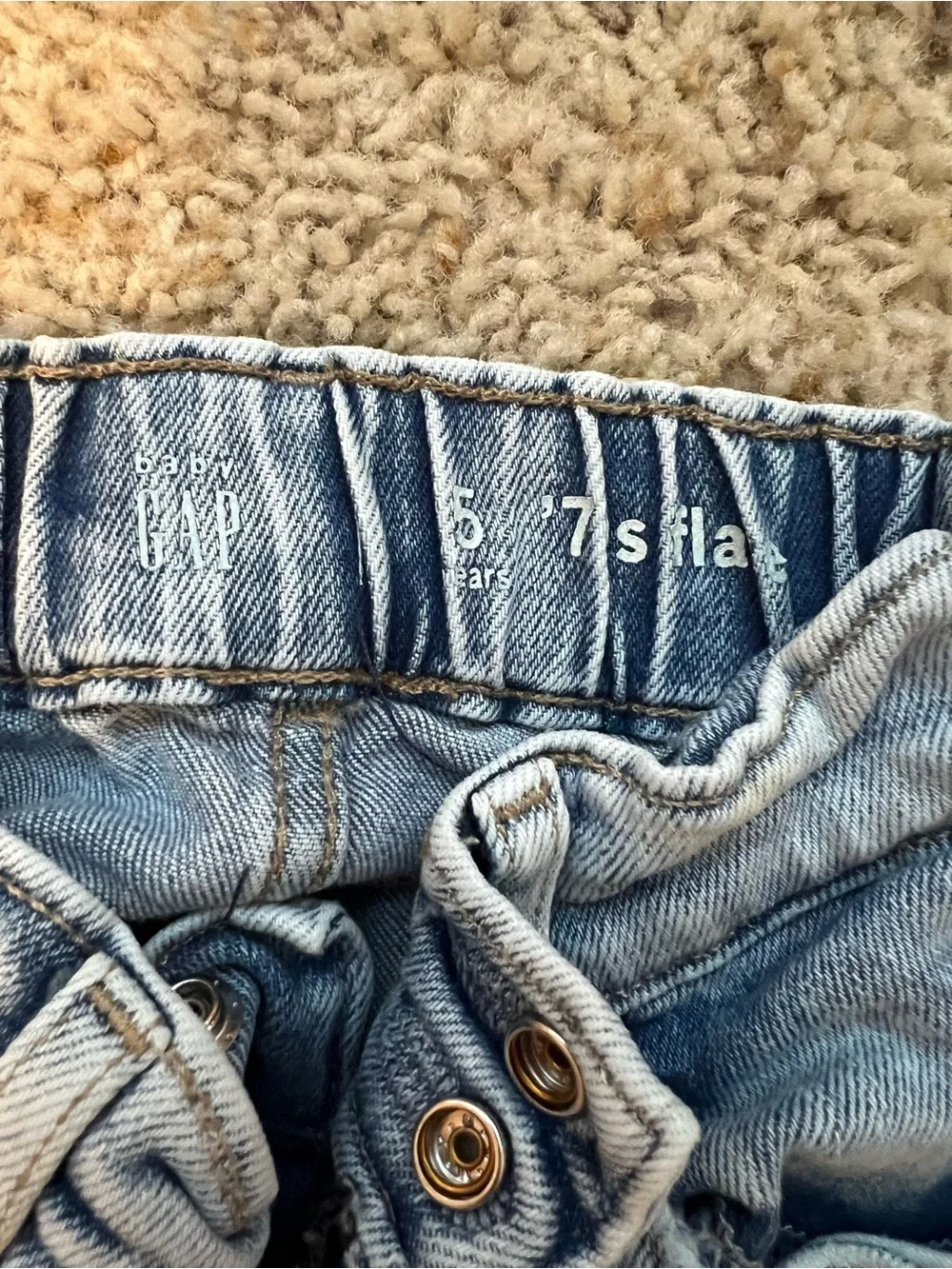 GAP Light Blue Flare Jeans with Frayed Hem - Girls
